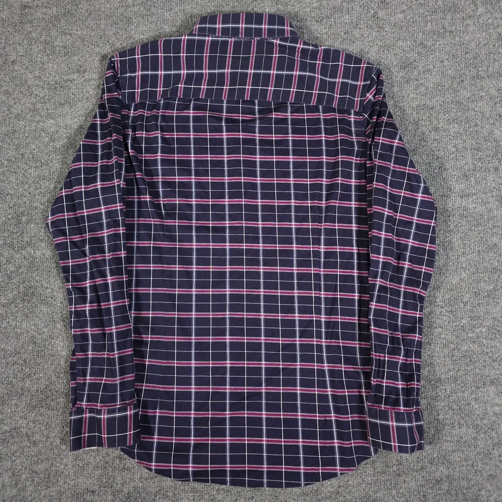 Butter Cloth Mens Large Long Sleeve Flip Cuff Geometric Shirt Red Blue Button Up